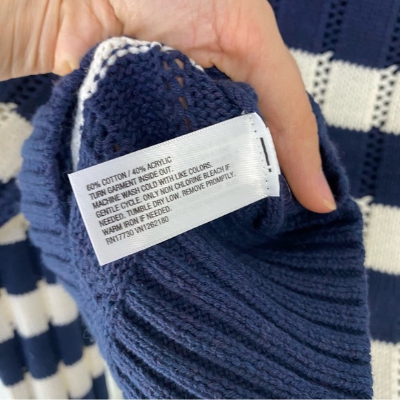 Quarter Zip Collared Pullover Sweater Blue White Stripe Universal Thread Sz S - Picture 7 of 9